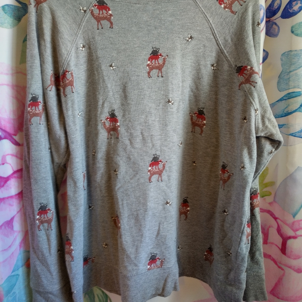 Torrid Raglan Woodland Creature Sweater - Picture 2 of 3